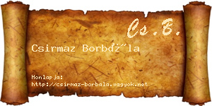 Csirmaz Borbála névjegykártya